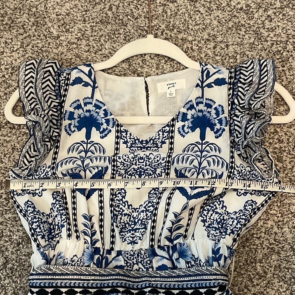 Blue and White Girls Casual Dress Size L - Picture 7 of 10